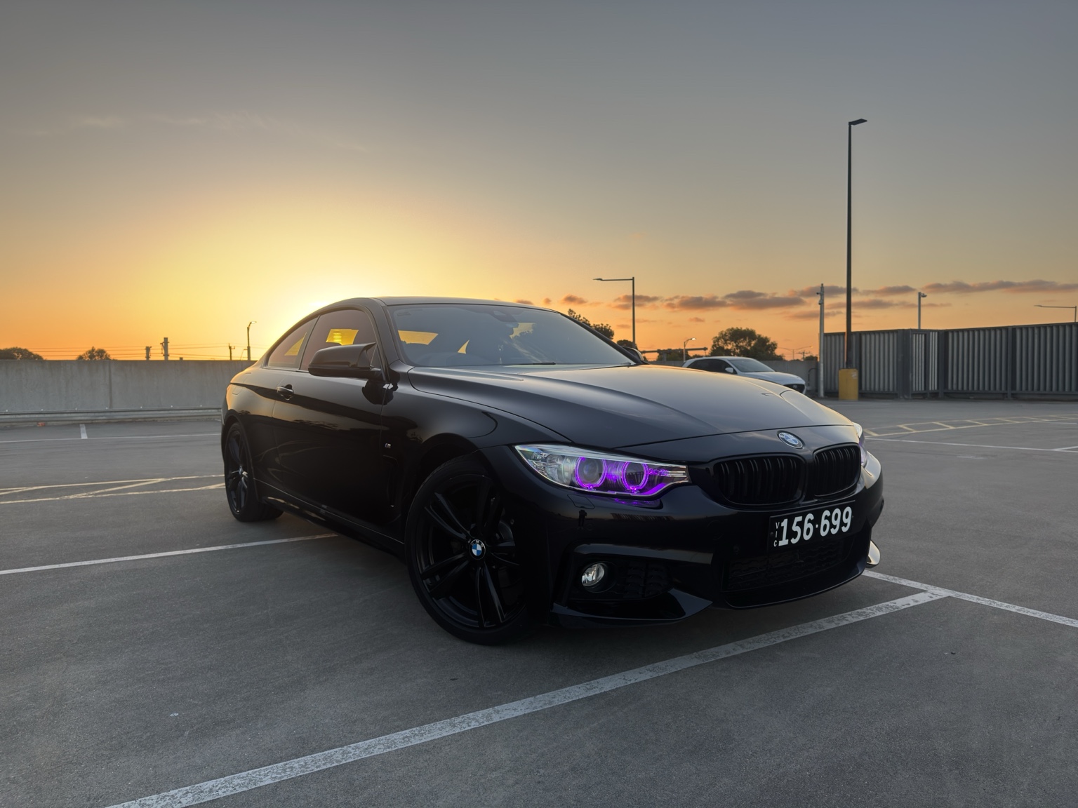 BMW at sunset