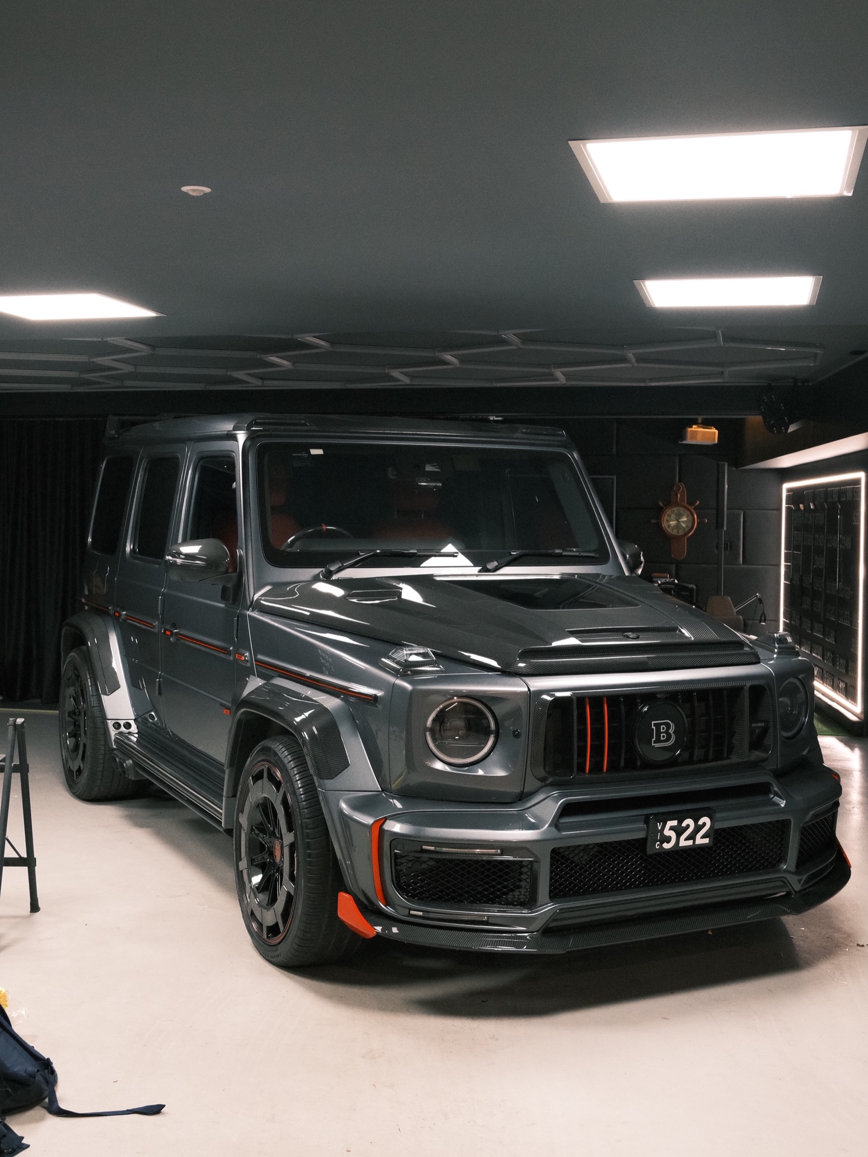 Brabus G-Wagon in a showroom bay after detailing
